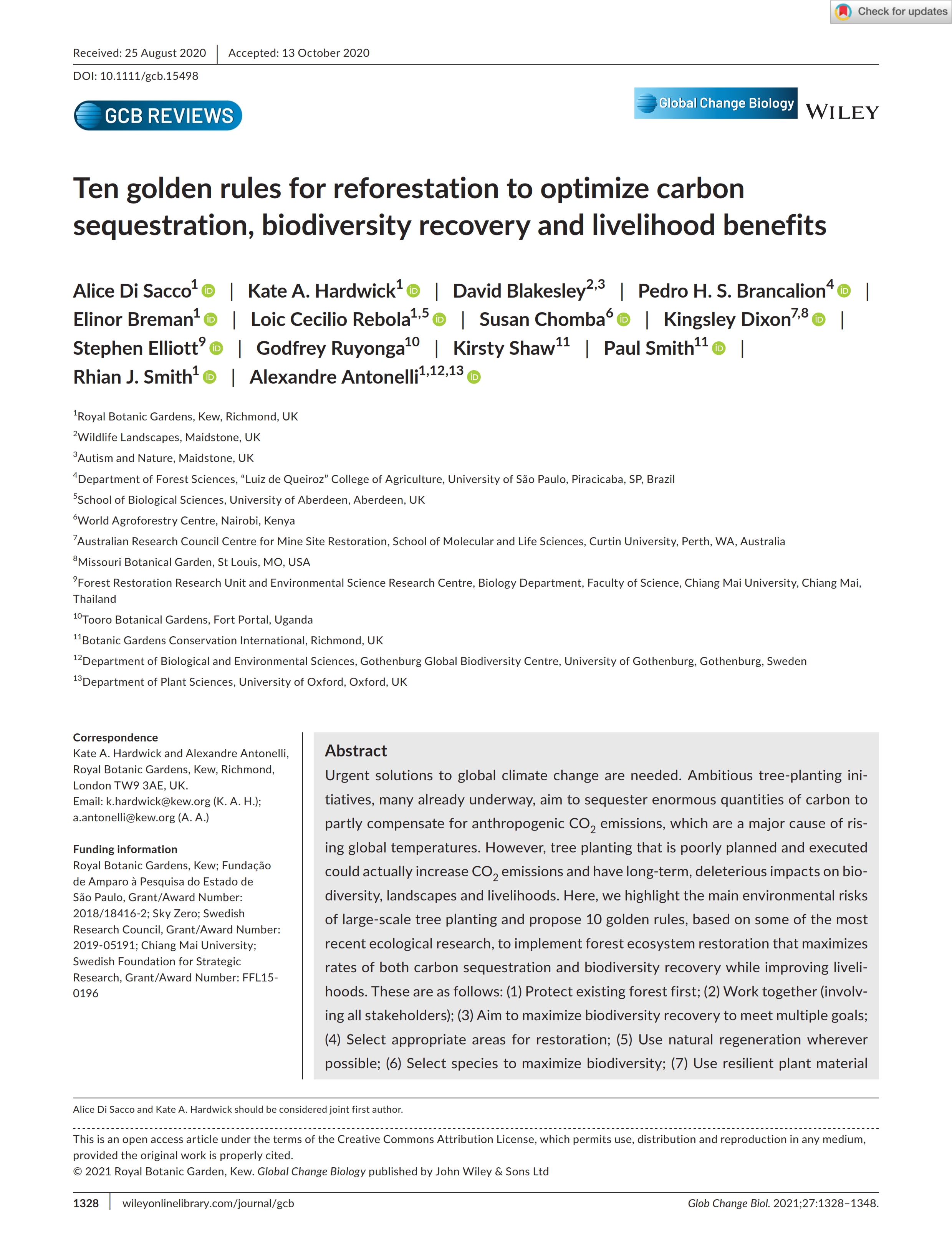 Ten Golden Rules for Reforestation