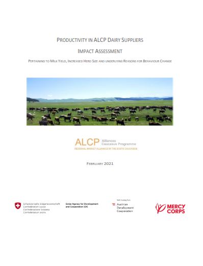 Productivity in ALCP Dairy Supply - Impact Assessment